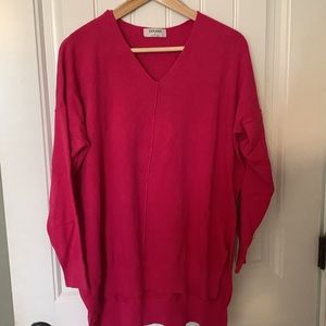 Zena tunic sweater- hot pink